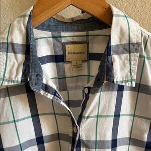 G.H. Bass & Co. Men's Navy and Green Checkered Shirt